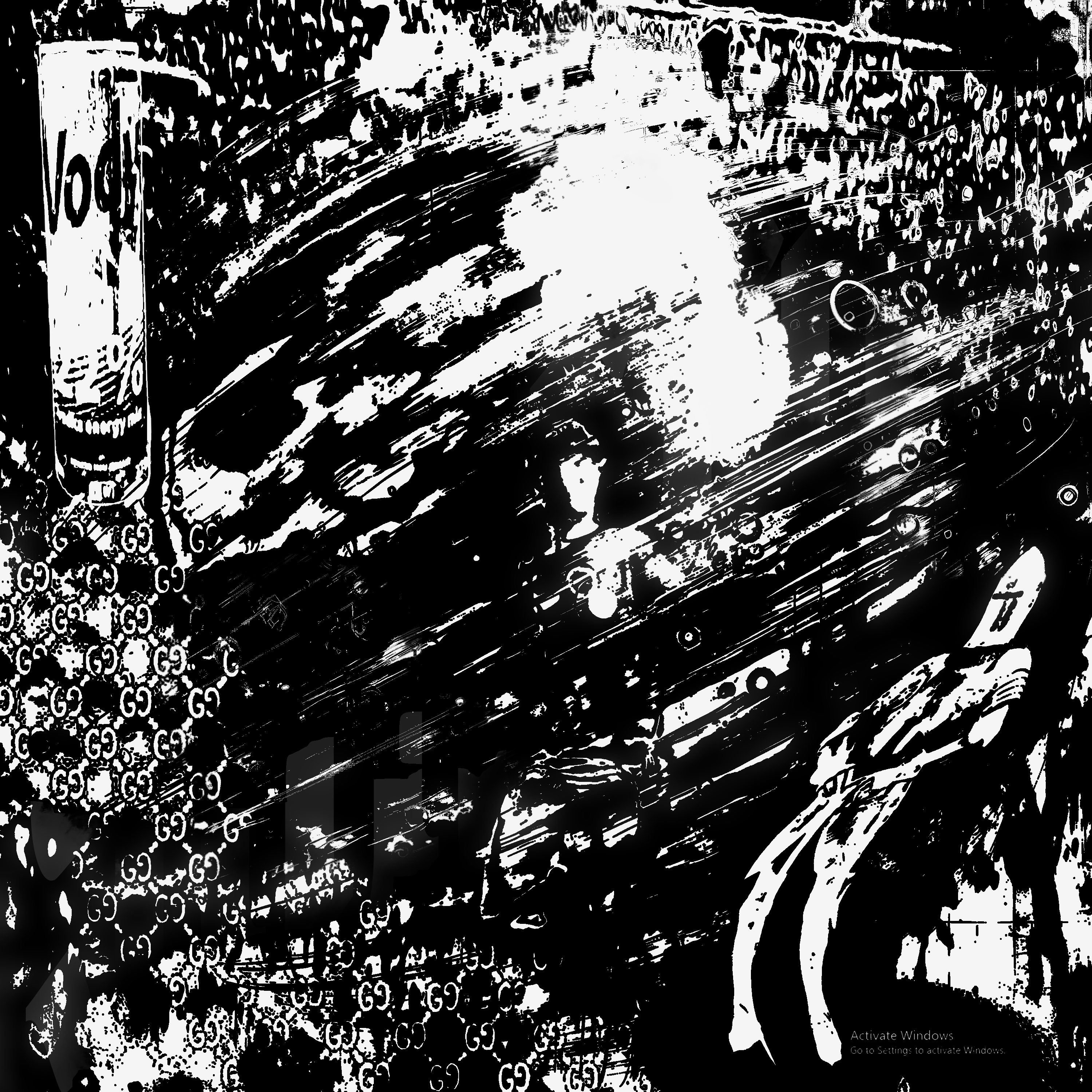 Recherche graphique abstraite : expérimentation sur le grain et les textures contrastées en noir et blanc