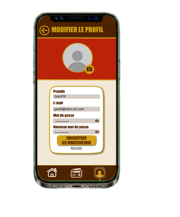 Édition de compte : gestion autonome et simple des informations de profil
